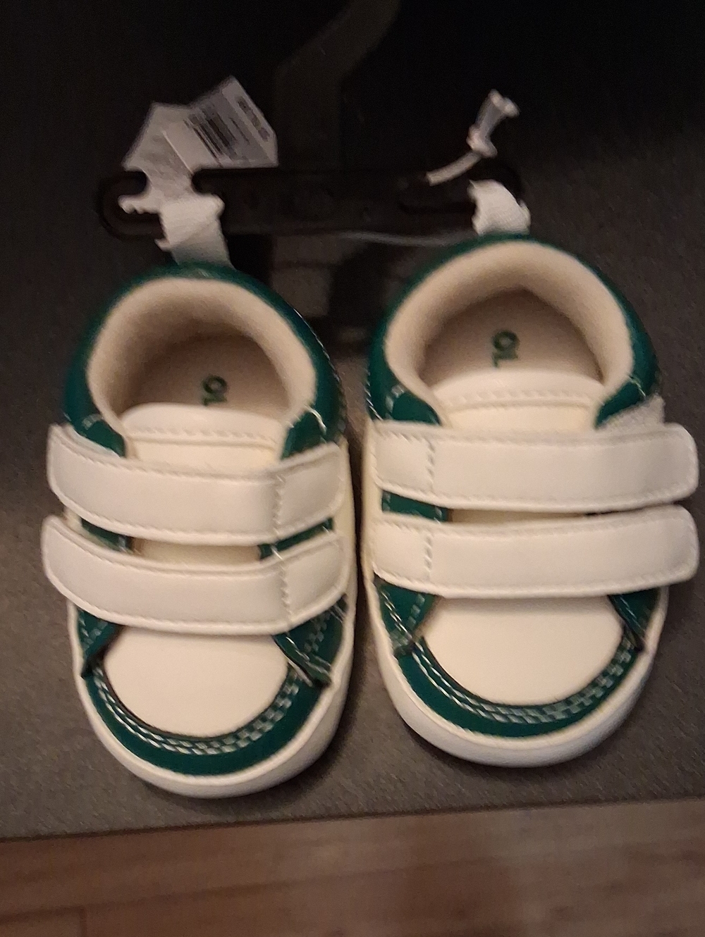Old Navy White and Teal Baby Walker Sneakers